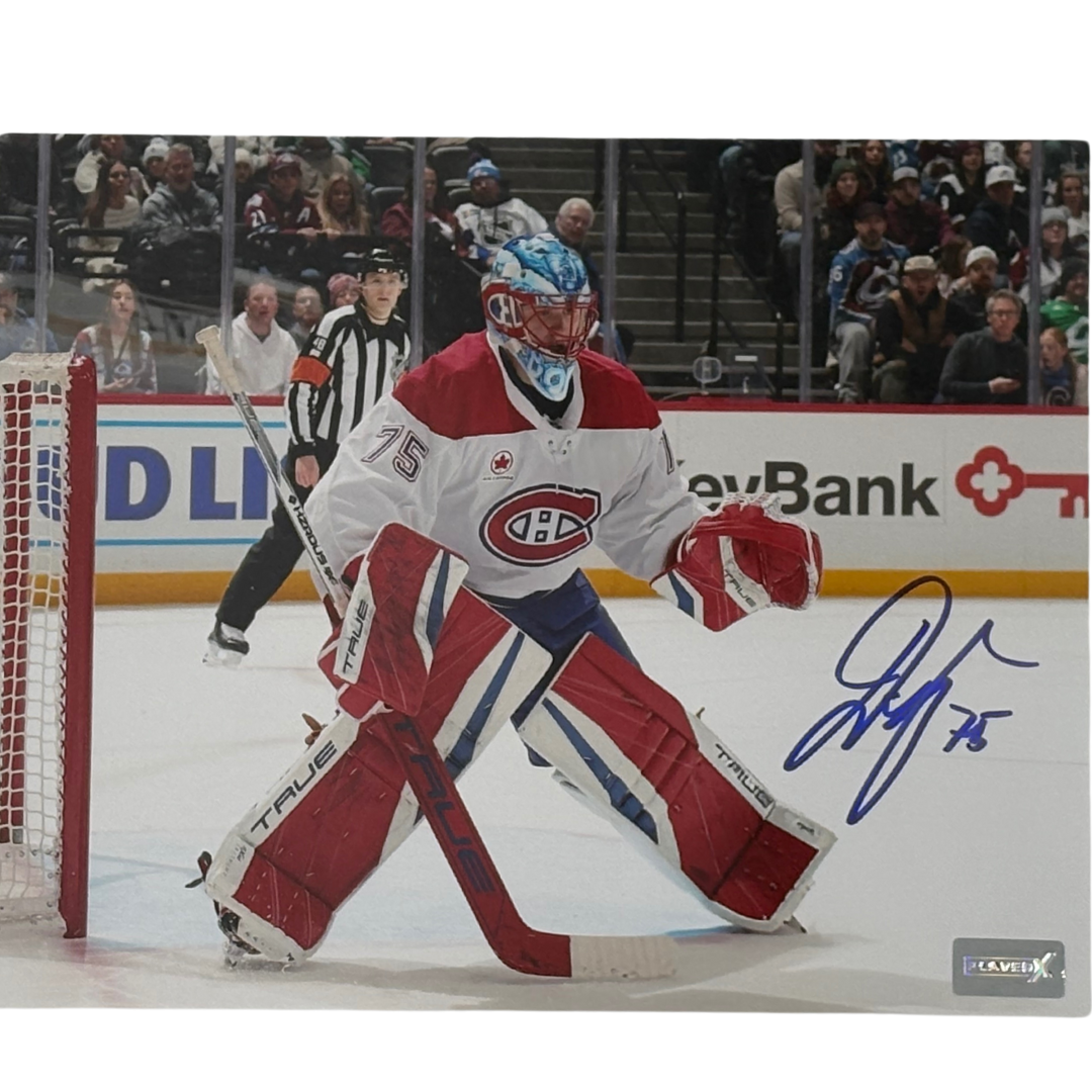 Jakub Dobes Autographed Montreal Canadiens 8x10 Away Horizontal Photo