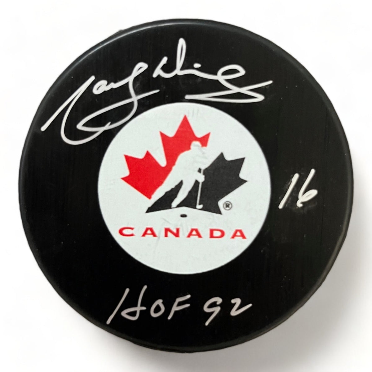 Marcel Dionne Team Canada Autographed Puck