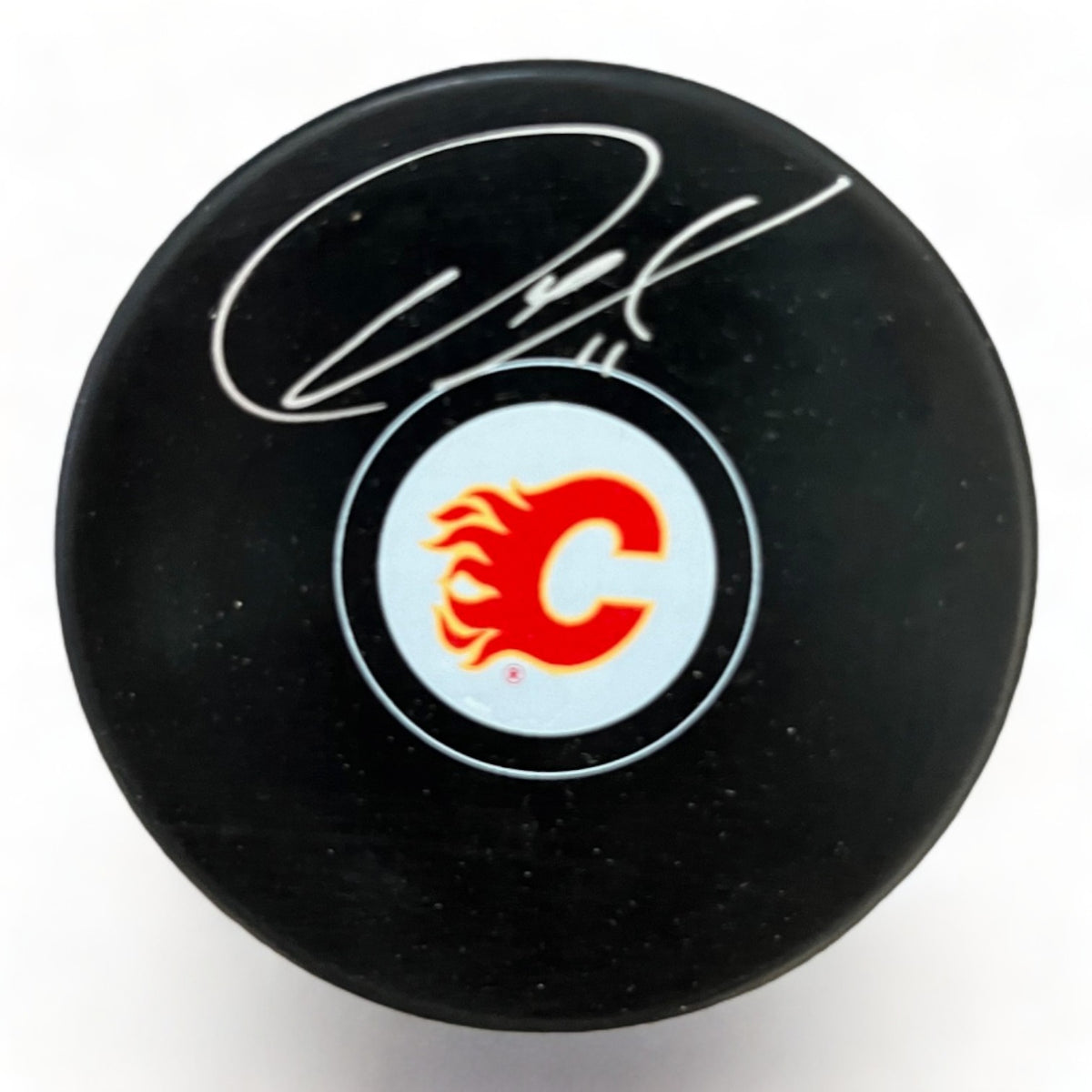 Owen Nolan Calgary Flames Autographed Puck