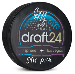 Ivan Demidov Signed 2024 NHL Entry Draft Puck with 5th Pick Note