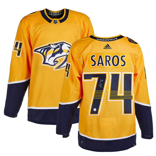 Juuse Saros Autographed Nashville Predators adidas Jersey