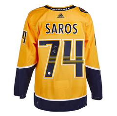 Juuse Saros Autographed Nashville Predators adidas Jersey