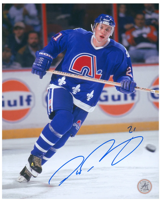 Peter Forsberg Autographed Quebec Nordiques Game Action 8x10 Photo