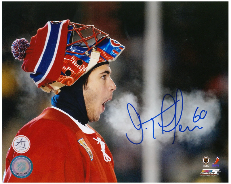 Jose Theodore Signed 2003 Heritage Classic Frozen Breath 8x10 Photo