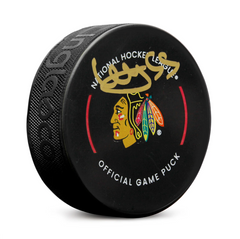 Artyom Levshunov Signed Chicago Blackhawks Official Game Puck