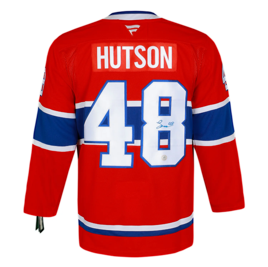 Lane Hutson Signed Montreal Canadiens Red Fanatics Premium Jersey