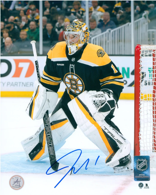 Jeremy Swayman Autographed Boston Bruins Goalie 8x10 Photo