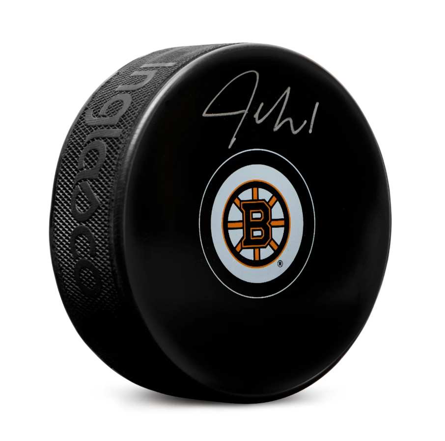 Jeremy Swayman Autographed Boston Bruins Hockey Puck