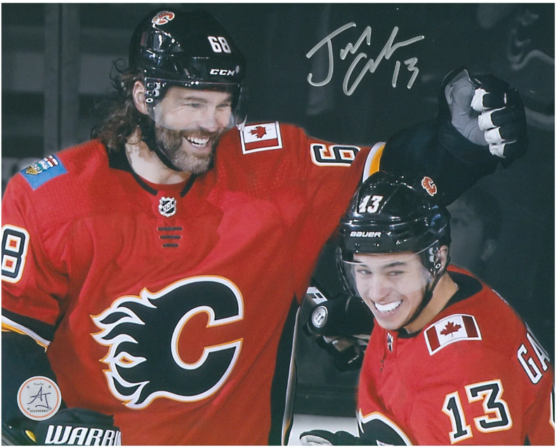 Johnny Gaudreau Signed Calgary Flames Jagr Last Point 8x10 Photo