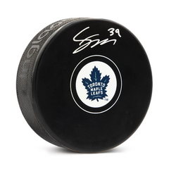 Fraser Minten Autographed Toronto Maple Leafs Hockey Puck