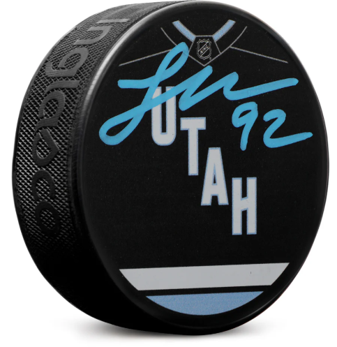 Logan Cooley Autographed Utah Hockey Club Stitch Design Puck