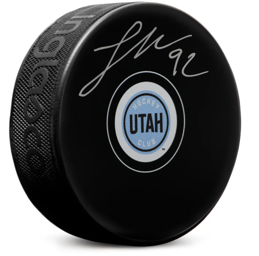 Logan Cooley Autographed Utah Hockey Club Hockey Puck