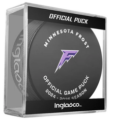 PWHL Minnesota Frost Official 2024-25 Game Hockey Puck- In Cube