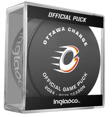 PWHL Ottawa Charge Official 2024-25 Game Hockey Puck- In Cube