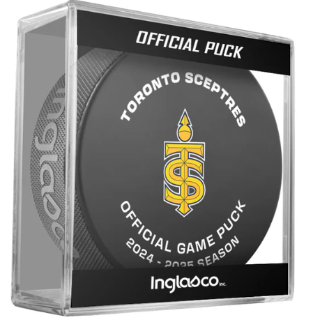 PWHL Toronto Sceptres Official 2024-25 Game Hockey Puck- In Cube