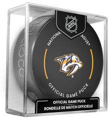 NHL Nashville Predators Officially Licensed 2024-25 Team Game Hockey Puck Design- In Cube