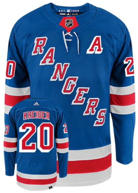 Pre-Order - Chris Krieder Autographed New York Rangers Home Adidas Jersey