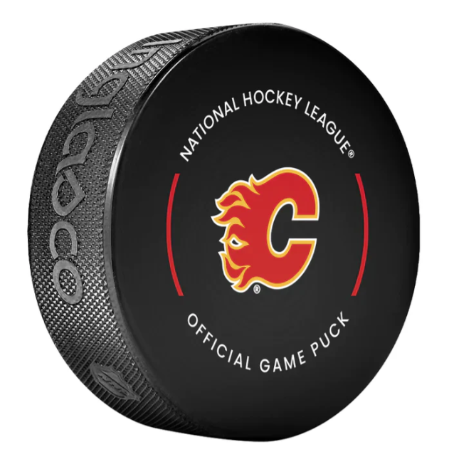 Pre-Order - Dustin Wolf Autographed Calgary Flames Official Hockey Puck