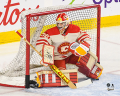 Pre-Order - Dustin Wolf Autographed Calgary Flames Winter Classic 8x10 Photo