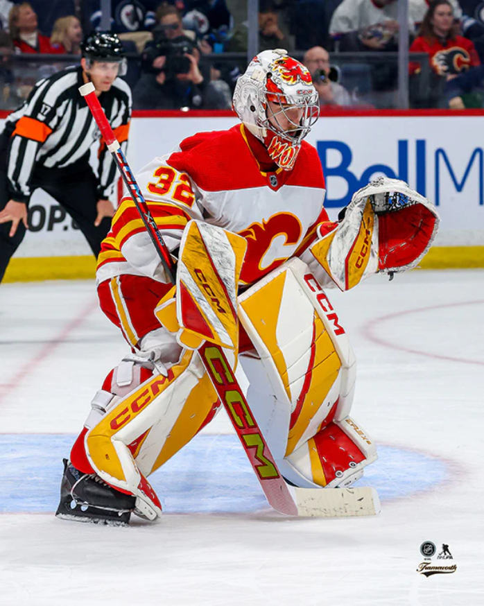 Pre-Order - Dustin Wolf Autographed Calgary Flames Away 8x10 Photo