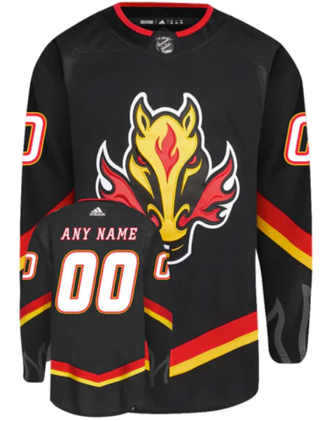 Pre-Order - Dustin Wolf Autographed Calgary Flames Alternate Adidas Jersey