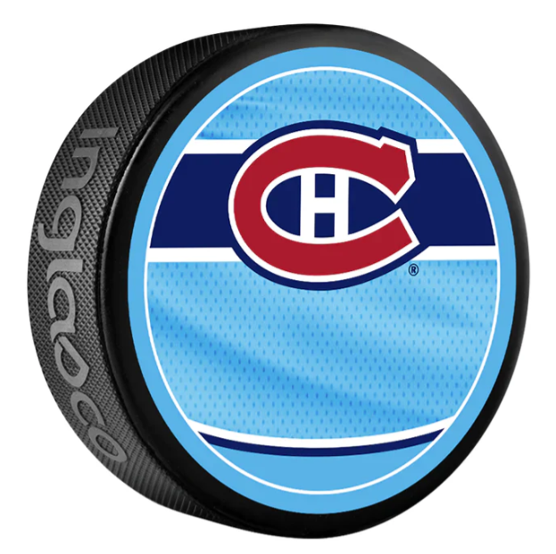 Pre-Order - Samuel Montembeault Autographed Montreal Canadiens Reverse Retro Hockey Puck