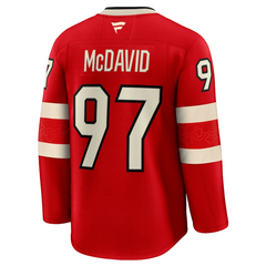 Men's Canada Connor McDavid Fanatics Red 2025 4 Nations Face-Off Premium Player Jersey