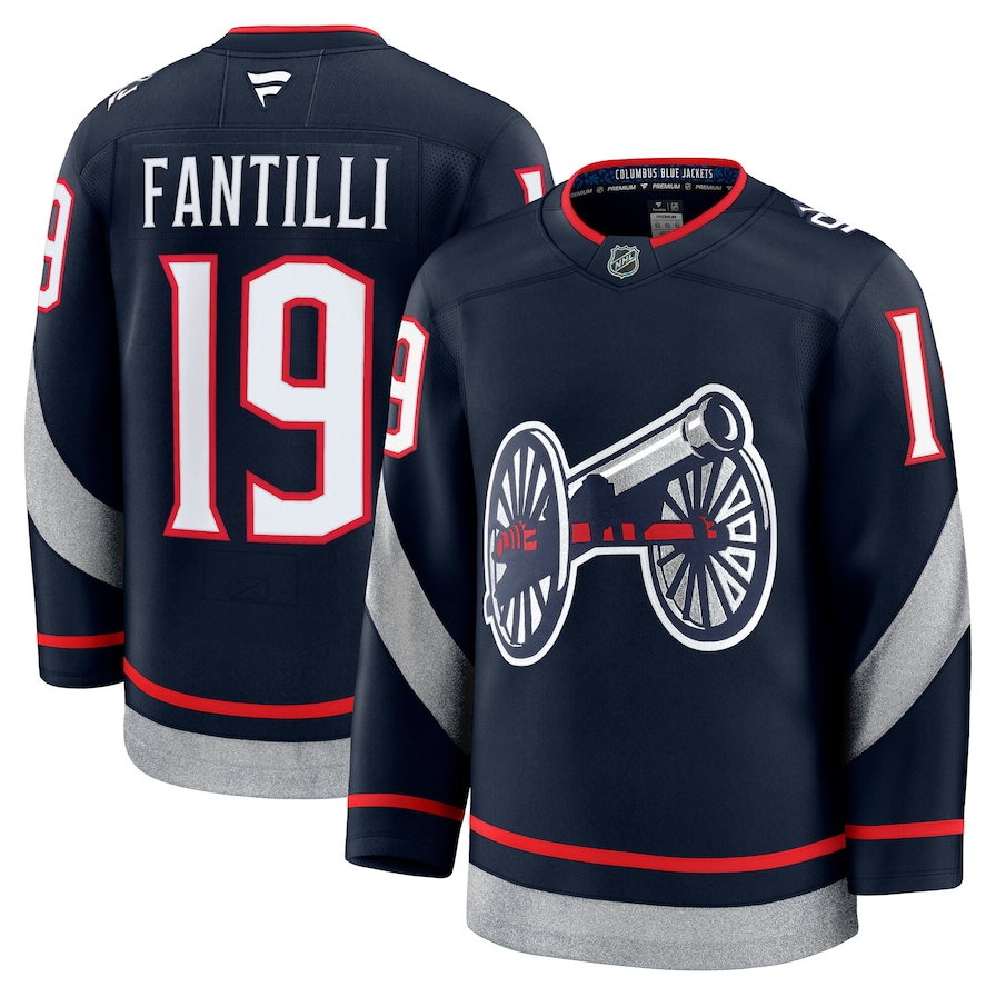 Men's Columbus Blue Jackets Adam Fantilli Fanatics Navy 2025 Stadium Series Premium Player Jersey