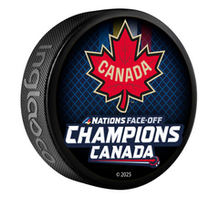 NHL 4 Nations Face-Off 2025 Canada Champions Roster Souvenir Collectors Puck