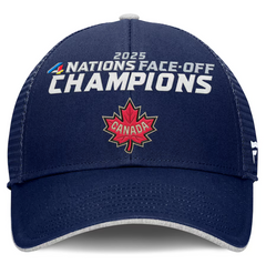 Men's Canada Fanatics Navy 2025 4 Nations Face-Off Champions Locker Room Adjustable Hat