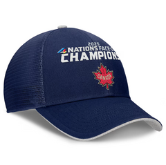 Men's Canada Fanatics Navy 2025 4 Nations Face-Off Champions Locker Room Adjustable Hat